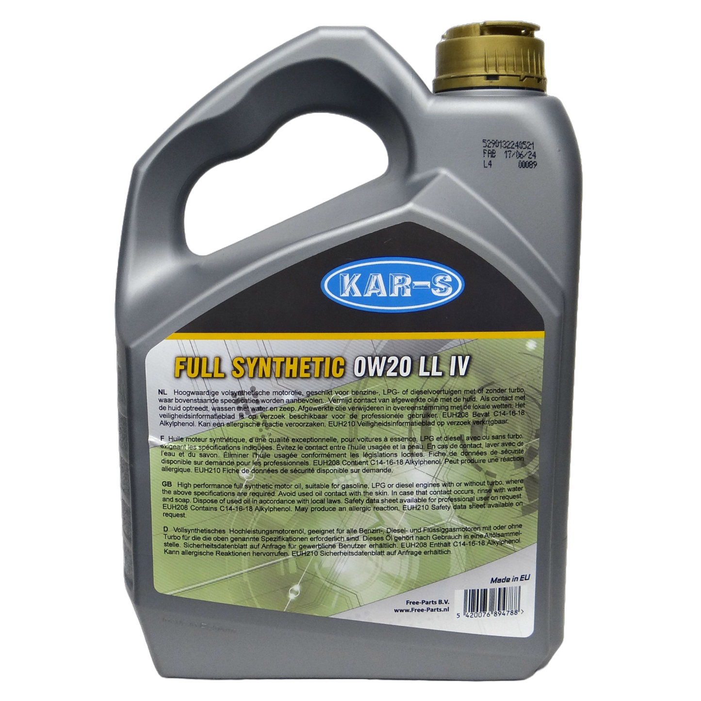 KAR-S Motorolie Full Synthetic 0W20 LL IV - 5 Liter