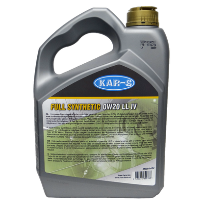 KAR-S Motorolie Full Synthetic 0W20 LL IV - 5 Liter