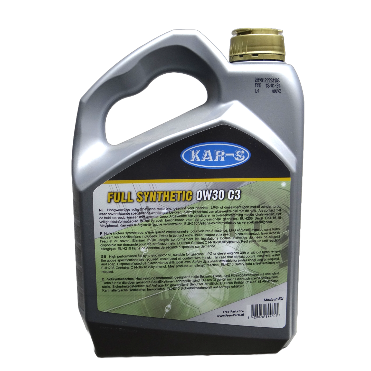 KAR-S Motorolie Full Synthetic 0W30 C3 - 5 Liter