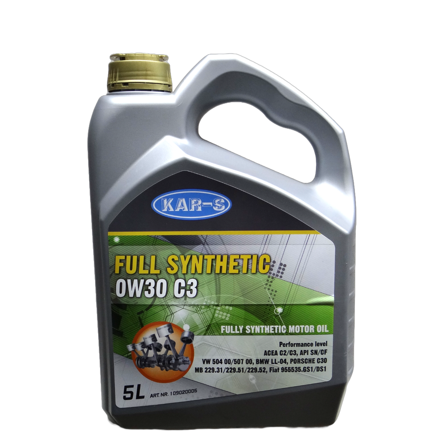 KAR-S Motorolie Full Synthetic 0W30 C3 - 5 Liter