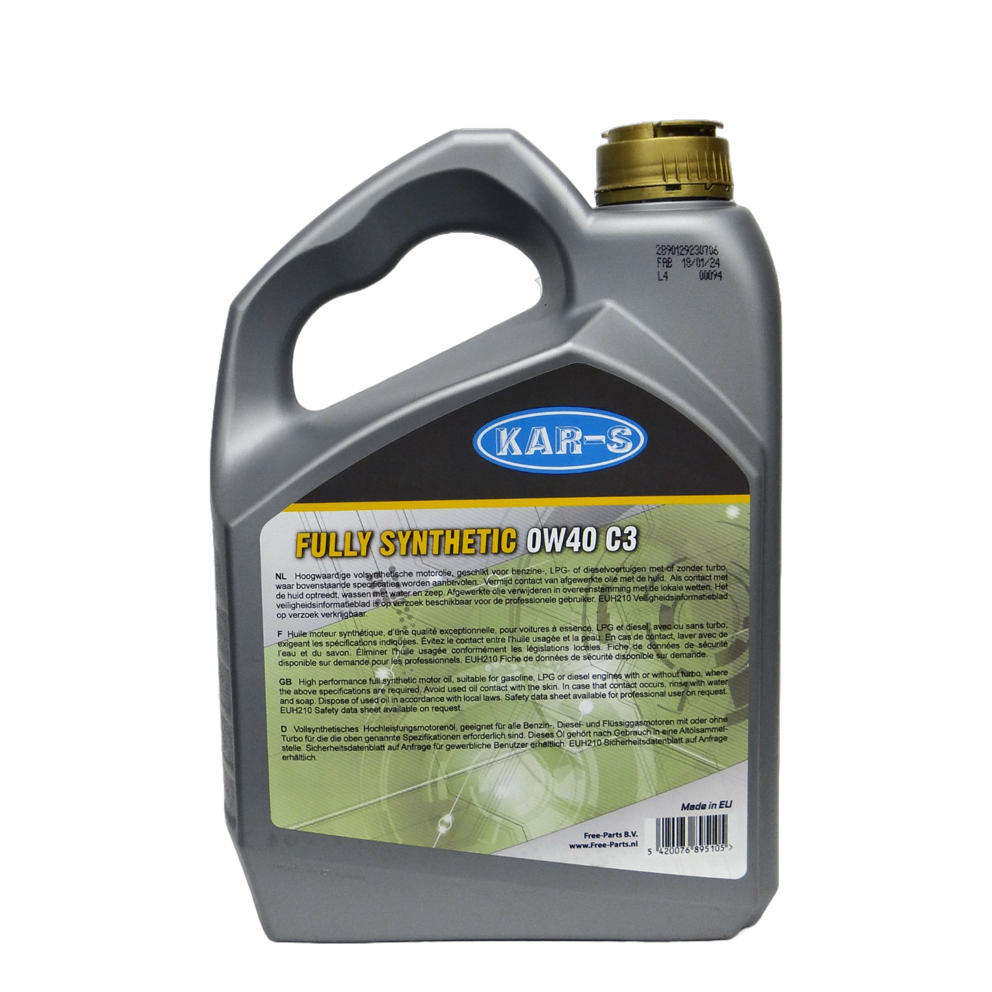 KAR-S Motorolie Full Synthetic 0W40 C3 - 5 Liter